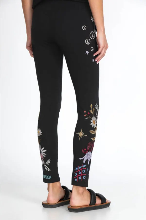 JWLA by Johnny Was Women's Embroidered Legging, Black, Small at