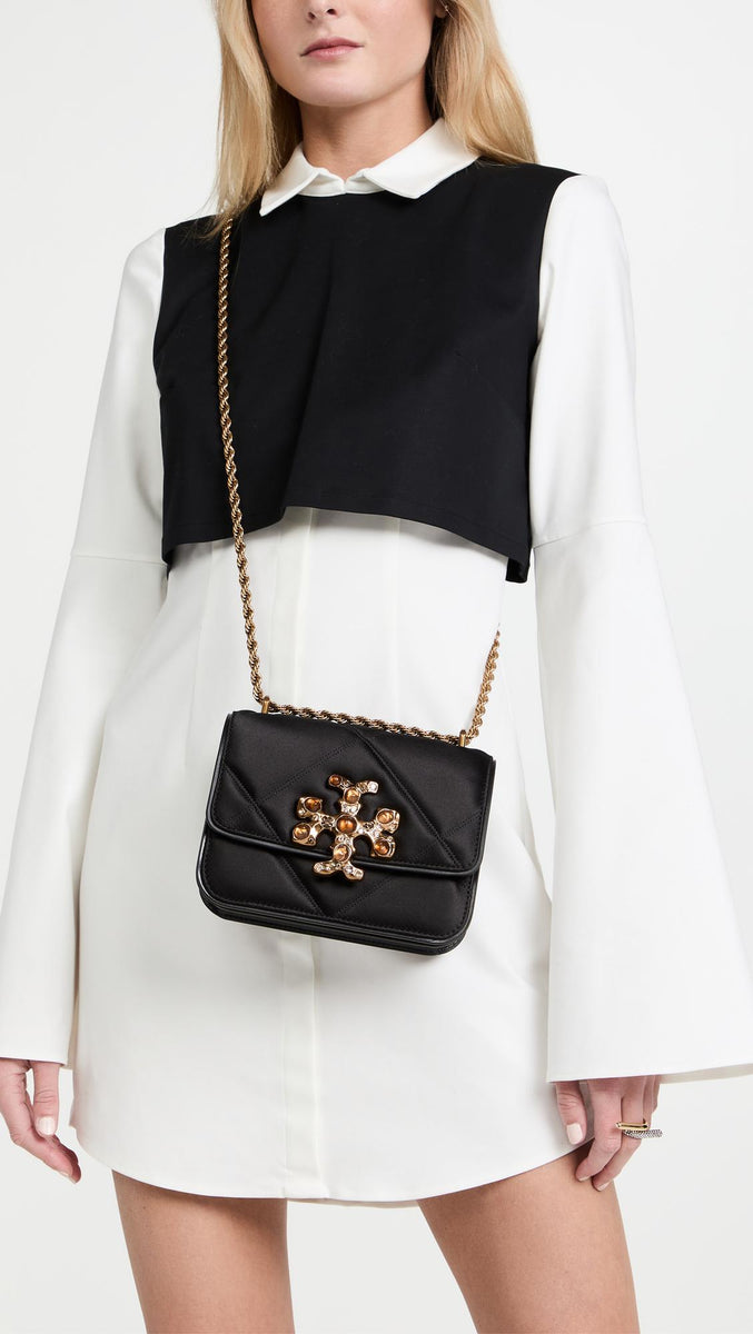Buy Tory Burch Eleanor Small Rectangular Bag with Adjustable Shoulder Strap, Black Color Women