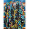 Johnny Was Vacanza Blouse Paon Floral Deep Black Button Flower Blue Shirt Top New