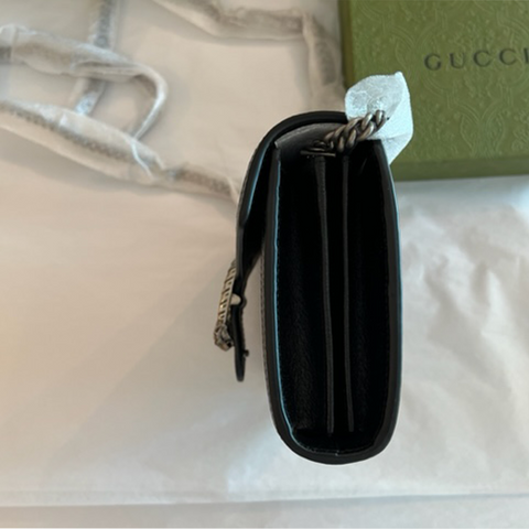 Gucci Dionysus GG Mini Chain Wallet Black Bag Crossbody Handbag Purse Italy NEW