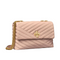 Tory Burch Kira Roll Brass Chevron Moon Pink Purse Bag Shoulder Bag Quilted New