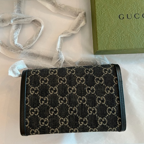 Gucci Dionysus GG Mini Chain Wallet Black Bag Crossbody Handbag Purse Italy NEW