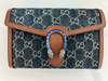 Gucci Dionysus GG Mini Chain Wallet Brown Denim Bule Crossbody Handbag Italy NEW