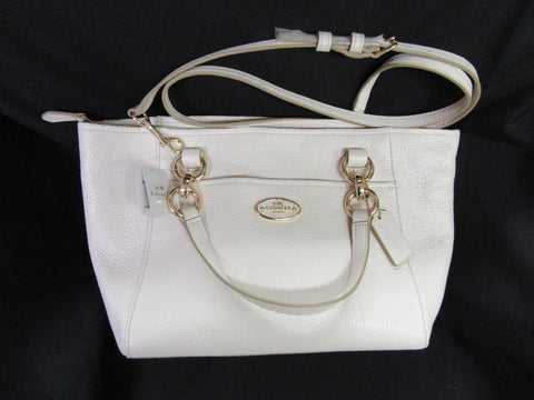 Coach Chicago Ellis Mini Tote Chalk Leather Zipper Handbag Bag White Purse NEW