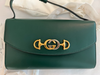 Gucci Zumi Shoulder Bag Mini Leather Green Designer Handbag Bag Purse Italy New