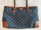 Gucci Ophidia GG Jacquard Denim Blue Brown Tote Bag Italy Leather Handbag New