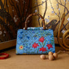 Gucci Nymphae Azure Shanghai Leather Floral Blue Shoulder Handbag Purse New