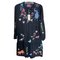 Johnny Was Adela Tiered Knit Dress Puff Butterfly Floral Embroidery Black NEW