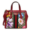 Gucci Ophidia Red Flora Small Tote GG Leather Canvas Flower Handbag Bag Italy NEW