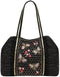 America & Beyond Convertible Bag Midnight Black Honey Bee Flap Handbag Purse NEW