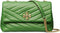 Tory Burch Kira Green Basil Chevron Small Convertible Shoulder Bag Leather PURSE Gold Handbag New