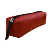 ILI New York Leather Two Tone Pencil Case Bag Handbag Zipper Red Black Purse NEW