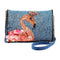 Mary Frances Queen Flamingo Embellished Denim Purse Novelty Handbag Blue Bag NEW