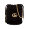 Gucci GG Marmont Mini Bucket Velvet Bag Black Gold Drawstring Italy Handbag New