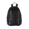 Hammitt Hunter Medium Black Leather Backpack Gunmetal Button Red Zipper Bag NEW