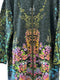 Johnny Was Magic Garden Long Hoodie Coat Knits Cotton Floral Zip Jacket Navy Blue NEW