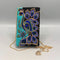 Mary Frances Peacock Pride Beaded Cell Phone Purse Bag Blue Black Handbag NEW