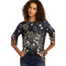 Johnny Was Janie Favorite Puff Sleeve Top Bursting Floral Navy Blue Tee Shirt New