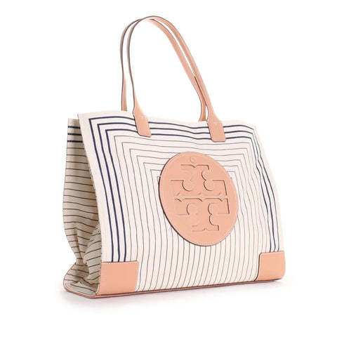 Tory Burch Ella Printed Tote Muse 2 Large Natural White Bag Handbag Purse NEW