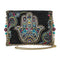 Mary Frances Good Hands Hamsa Crossbody Zipper Handbag Black Multi Purse Bag New