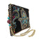 Mary Frances Good Hands Hamsa Crossbody Zipper Handbag Black Multi Purse Bag New