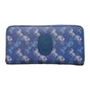 Coach Accordion Zipper Around Wallet Leather Horse Carriage Card Wallets Blue NEW