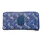 Coach Accordion Zipper Around Wallet Leather Horse Carriage Card Wallets Blue NEW