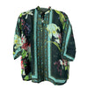 Johnny Was Elda Button Down Iris Whisper Silk Shirt Flowers Black Floral Top NEW