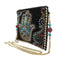 Mary Frances Good Hands Hamsa Crossbody Zipper Handbag Black Multi Purse Bag New