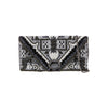 Mary Frances Magic Carpet Beaded Silver Grey Crossbody Clutch Handbag Purse New