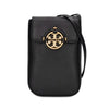 Tory Burch Miller Phone Crossbody Handbag Black Gold Small Leather Purse Bag NEW