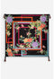 Johnny Was Le Jardin Silk Scarf Square Large Bold Floral Black Multi Tassels NEW