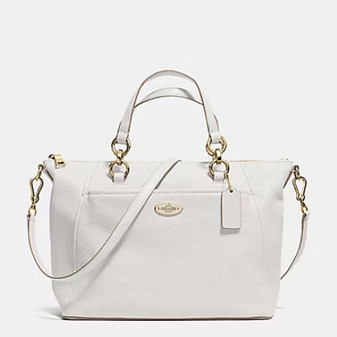 Coach Chicago Ellis Mini Tote Chalk Leather Zipper Handbag Bag White Purse NEW