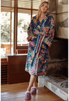 Johnny Was Darna Cozy Robe Flowers Home Lounge Sleepwear Floral Blue Pink NEW