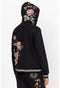 Johnny Was Vienna Pullover Sweatshirt Cotton Embroidery Hoodie Black Floral New