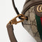 Gucci Small Basketball Red Brown Stripe Round Canvas Leather Handbag Bag NEW