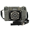 Mary Frances Picture Beaded Crossbody Bag Silver Special Black Camera Handbag New