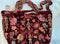 Johnny Was Taline Velveteen Tote Rust Brown Butterfly Velvet Bag Handbag Red New