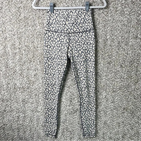 Varley Century Legging High Rise Leggings Lead Cheetah Strech Gray Pant XL NEW