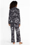 Johnny Was Carly Mina PJ Set Long Cotton Sun Home Lounge Sleepwear Black NEW