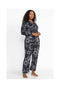 Johnny Was Carly Mina PJ Set Long Cotton Sun Home Lounge Sleepwear Black NEW