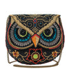 Mary Frances Night Owl Crossbody Handbag Beaded Clutch Bird Black Bag New