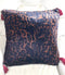 Johnny Was Pillows Tiarei Velvet Floral Embroidery Pillow Square Black NEW