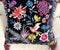 Johnny Was Pillows Tiarei Velvet Floral Embroidery Pillow Square Black NEW