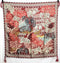 Johnny Was Ikat Patch Scarf Floral Silk Red Large Square Scarves Tassel Red New