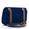 Gucci Velvet Matelasse Small GG Marmont Shoulder Bag Cobalt Blue Handbag New