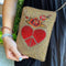 Mary Frances I Love Peace Red Heart Bag Handbag Flower Phone Zip Purse Gold NEW