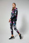 Ultracor Ultra Flower Bomb Activewear Waist High Leggings Black Legging Pants NEW