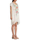 Johnny Was Adele Drape Tunic Dress Floral Embroid Flowers White Ramie New