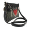 Mary Frances I Love Music Zip Heart Red Silver Black Crossbody Handbag Bag New